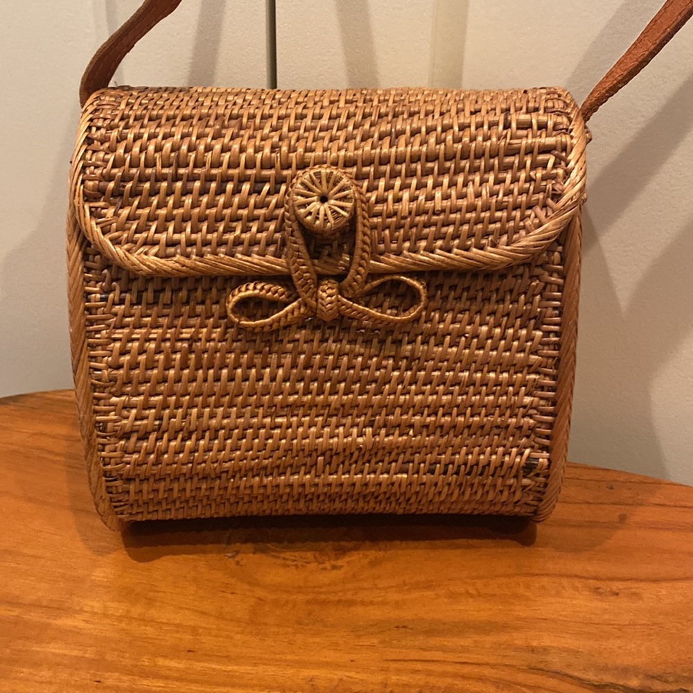 Anthropologie whicker mini purse